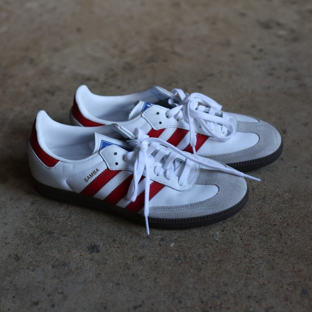 adidas Samba OG White/Better Scarlet/red Men’s 8 Women 9.5 NWOT y2k deadstock